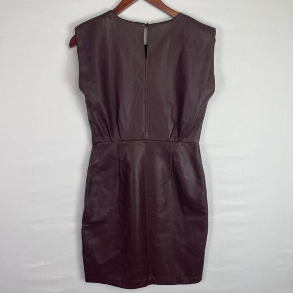 Bishop + Young Anthropologie Hayden Vegan Leather Mini Dress Scarlett S - Picture 8 of 9